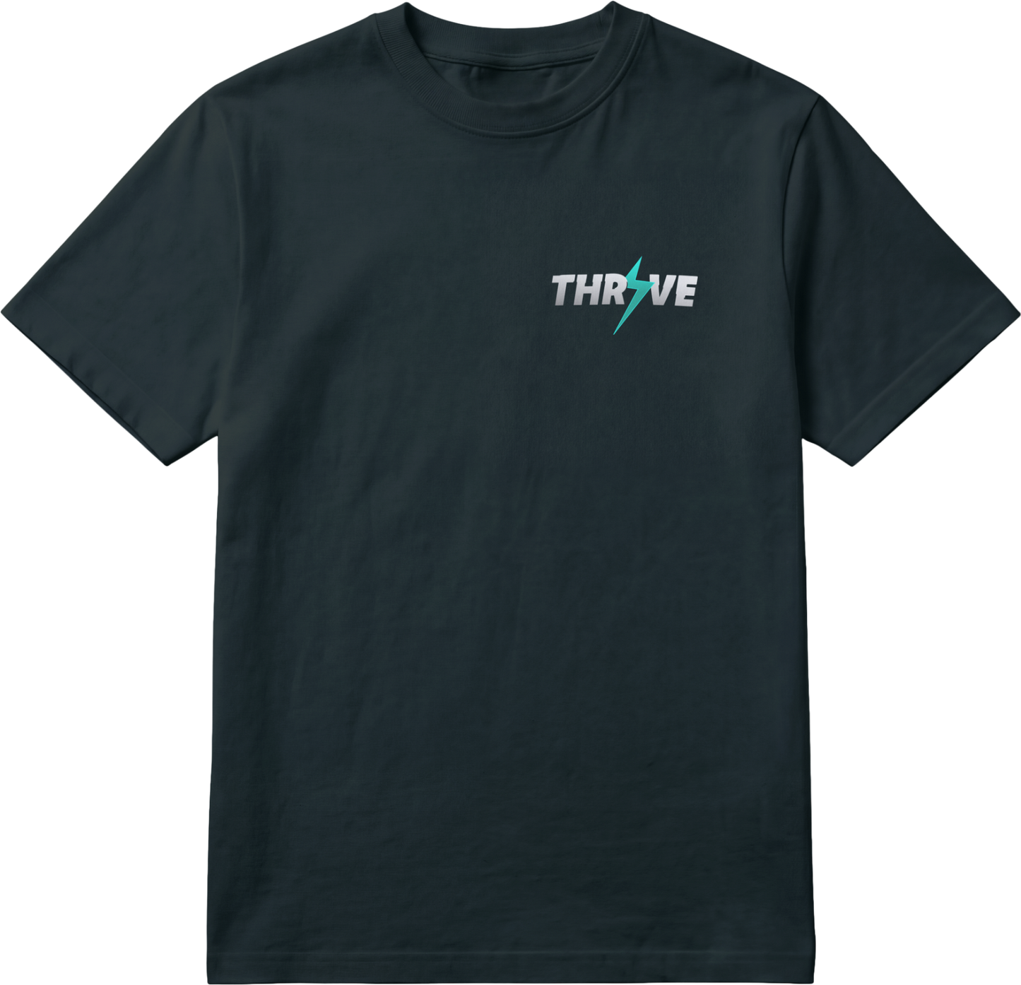 Thrive VBC Pocket T-Shirt - Black, small chest THRIVE wordmark