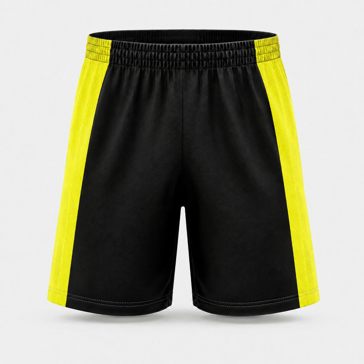 Lightning Youth Academy shorts in black with yellow contrast side panels