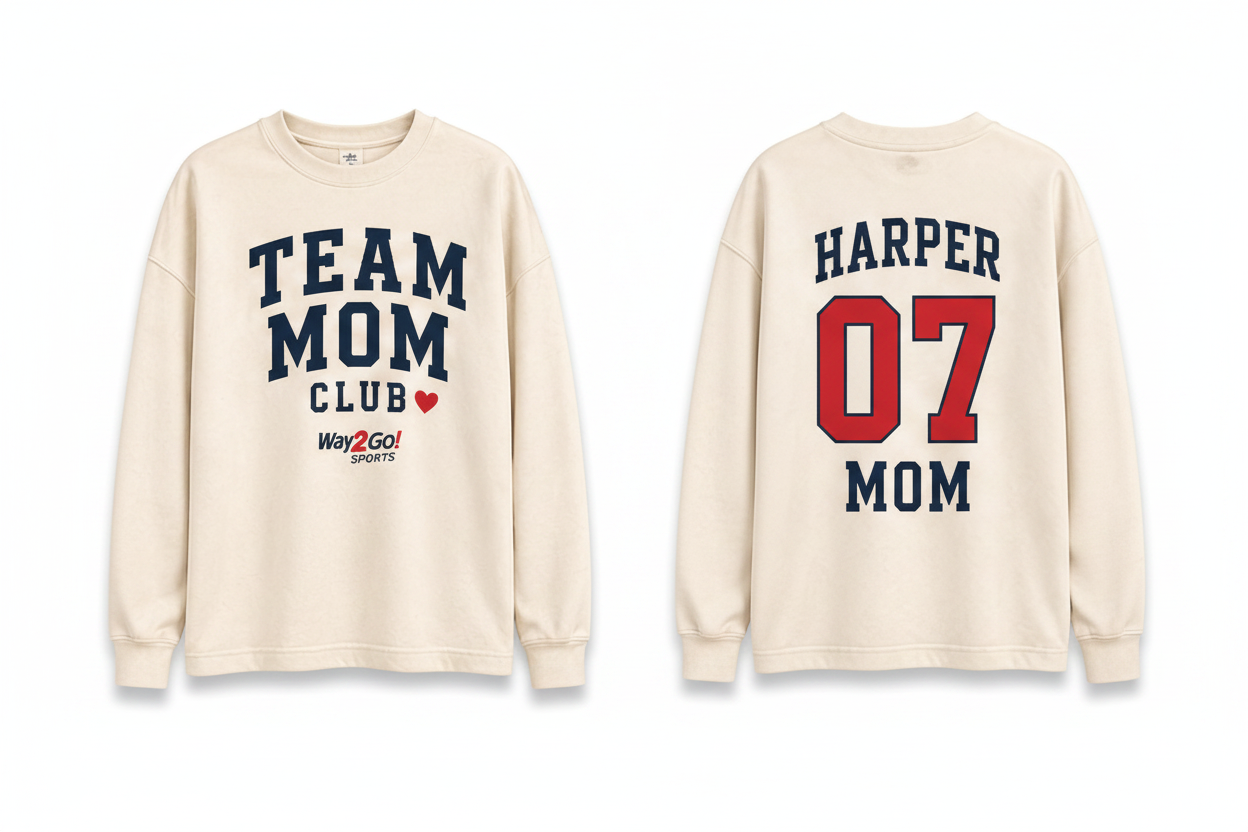 Way2Go Team Mom Club Crewneck - Customizable